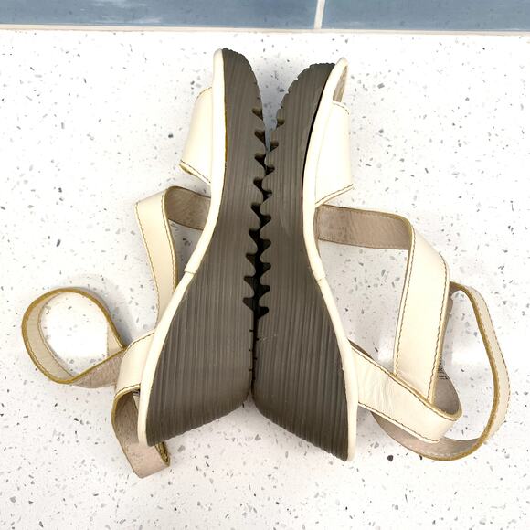 fly london yesk leather wedge heel ankle wrap strap sandals 37 neutral‎ boho - Picture 13 of 15